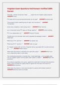 Irrigation Exam Questions And Answers Verified 100&percnt;  Correct