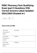 PEBC Pharmacy Tech Qualifying Exam &lpar;part 1&rpar; Questions With Correct Answers Latest Updated 2024&sol;2025 &lpar;Graded A&plus;&rpar;
