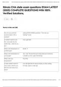 Illinois CNA state exam questions EXAM LATEST &lpar;2025&rpar; COMPLETE QUESTIONS With 100&percnt; Verified Solutions&comma;