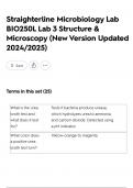 Straighterline Microbiology Lab BIO250L Lab 3 Structure & Microscopy &lpar;New Version Updated 2024&sol;2025&rpar;