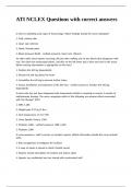 ATI NCLEX Questions with correct answers