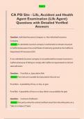 CA PSI Site - Life&comma; Accident and Health  Agent Examination &lpar;Life Agent&rpar;  Questions with Detailed Verified  Answers 
