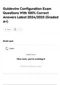 Guidewire Configuration Exam Questions With 100&percnt; Correct Answers Latest 2024&sol;2025 &lpar;Graded A&plus;&rpar;
