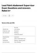 Lead Paint Abatement Supervisor Exam Questions and Answers Rated A&plus;
