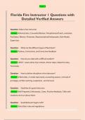 Florida Fire Instructor 1 Questions with  Detailed Verified Answers 