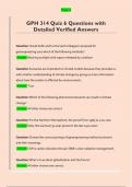 GPH 314 Quiz 6 Questions with  Detailed Verified Answers