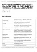 Jersey College - Pathophysiology Midterm - EXAM LATEST &lpar;2025&rpar; COMPLETE QUESTIONS With 100&percnt; Verified Solutions&comma; 2025 UPDATE&excl;&excl;