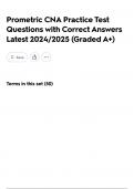 Prometric CNA Practice Test Questions with Correct Answers Latest 2024&sol;2025 &lpar;Graded A&plus;&rpar;