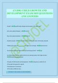 &lpar;CGDR&rpar; CHILD GROWTH AND DEVELOPMENT EXAM 2025 QUESTIONS AND ANSWERS