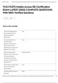 TCIC&sol;TLETS Mobile Access RE-Certification EXAM LATEST &lpar;2025&rpar; COMPLETE QUESTIONS With 100&percnt; Verified Solutions