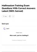 Mathnasium Training Exam Questions With Correct Answers Latest &lpar;100&percnt; Solved&rpar;