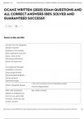 OCANZ WRITTEN &lpar;2025&rpar; EXAM QUESTIONS AND ALL CORRECT ANSWERS 100&percnt; SOLVED AND GUARANTEED SUCCESS&excl;&excl;