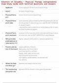 District of Columbia &ndash; Physical Therapy Jurisprudence Exam Study Guide with Verified Questions and Answers