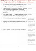 ESB Certification 3 &ndash; Entrepreneurship and Small Business Exam Study Guide with Verified Questions and Answers