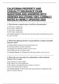 CALIFORNIA PROPERTY AND CASUALTY INSURANCE EXAM QUESTIONS AND ANSWERS WITH VERIFIED SOLUTIONS 100&percnt; CORRECT RATED A&plus; NEWLY UPDATED 2025
