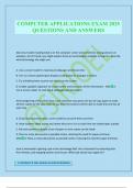 COMPUTER APPLICATIONS EXAM 2025 QUESTIONS AND ANSWERS