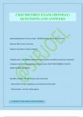 CRJU300 FIRST EXAM &lpar;MONDAY&rpar; QUESTIONS AND ANSWERS