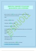 DRIVING THEORY EXAM 2025 QUESTIONS AND ANSWERS
