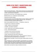 NURS 3730 TEST 1 QUESTIONS AND CORRECT ANSWERS 