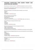 MICHIGAN ESTHETICIAN STATE BOARD THEORY 2024 QUESTIONS AND ANSWERS