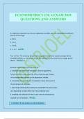 ECONOMETRICS CH&period; 6 EXAM 2025 QUESTIONS AND ANSWERS