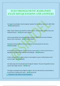 ELECTROMAGNETIC RADIATION EXAM 2025 QUESTIONS AND ANSWERS
