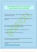 ECONOMIC POLICY EXAM 2025 QUESTIONS AND ANSWERS