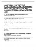 CALIFORNIA PROPERTY AND CASUALTY QUESTIONS AND ANSWERS WITH VERIFIED SOLUTIONS 100&percnt; CORRECT RATED A&plus; NEWLY UPDATED 2025