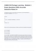 CHEM 219 Portage Learning - Module 1 Exam Questions With Accurate Solutions Rated A&plus;