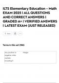 ILTS Elementary Education - Math EXAM  2025 &vert; ALL QUESTIONS AND CORRECT ANSWERS &vert; GRADED A&plus; &vert; VERIFIED ANSWERS &vert; LATEST EXAM &lpar;JUST RELEASED&rpar;