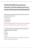 NR-509 NR 509 NR509 Advanced Physical  Assessment Final Exam &sol;  NR509 Advanced Physical Assessment Practicum EXAMS BUNDLE Questions And Correct  Answers &lpar;Verified Answers&rpar; Plus Rationales 2025