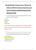 NR-602 NR 602&colon; Primary Care of Women & Children &lpar;FNP II&rpar; Practicum EXAMS BUNDLE Questions and Correct Answers &lpar;Verified Answers&rpar; Plus Rationales 2025
