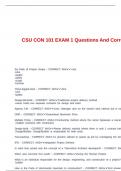 CSU CON 101 EXAM 1 Questions And Correct Answers