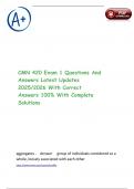 CMN 420 Exam 1 Questions And Answers Latest Updates 2025&sol;2026 With Correct Answers 100&percnt; With Complete Solutions