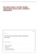 PM 2664 EXAM 1 STUDY GUIDE QUESTIONS WITH 100&percnt; CORRECT ANSWERS&excl;&excl; 