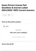 Guam Drivers License Test Questions & Answers Latest 2024&sol;2025 &vert; 100&percnt; Correct Answers&period;
