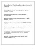 Reproductive Physiology Exam Questions with answers