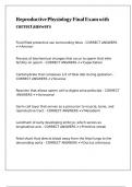 Reproductive Physiology Final Exam with correct answers