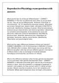 Reproductive Physiology exam questions with answers