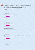 FL Civic Literacy Test &sol; Exam Questions & Expertly Verified Answers&comma; 2025 &sol; 2026&period;       