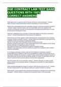 SQE CONTRACT LAW TEST BANK QUESTIONS WITH 100&percnt; CORRECT ANSWERS