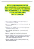 WGU C724 Information Systems  Management OA ACTUAL EXAM STUDY  GUIDE 2025&sol;2026 COMPLETE QUESTIONS  WITH CORRECT DETAILED ANSWERS &vert;&vert;  100&percnt; GUARANTEED PASS  <RECENT VERSION> 