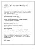 APEA- Psych Assessment questions with answers