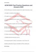ACHE BOG Test Practice Questions and Answers 2025