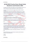 ACHE BOG Practice Exam Study Guide Questions and Answers 2025