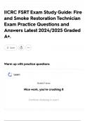 IICRC FSRT Exam Study Guide&colon; Fire and Smoke Restoration Technician Exam Practice Questions and Answers Latest 2024&sol;2025 Graded A&plus;&period;