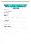 Section 4&colon; Critical Thinking D265 WGU Questions with Accurate Answers