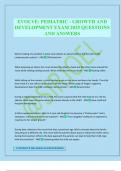 EVOLVE&colon; PEDIATRIC - GROWTH AND DEVELOPMENT EXAM 2025 QUESTIONS AND ANSWERS
