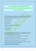 ATI - HUMAN GROWTH AND DEVELOPMENT EXAM 2025 QUESTIONS AND ANSWERS