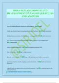 HOSA HUMAN GROWTH AND DEVELOPMENT EXAM 2025 QUESTIONS AND ANSWERS